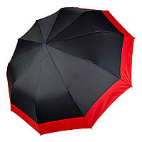 Складной зонт полуавтомат с полоской по краю от Bellissimo антиветер черный 019308-2 BM, код: 8198903