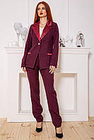 Женский костюм брюки + пиджак вишневого цвета 104R1285 Ager S BM, код: 8232792