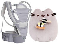 Хипсит эрго-рюкзак переноска и Пушин кэт с суши в лапках 21х25 см Baby Carrier 6 в 1 Серий (n UP, код: 7665240