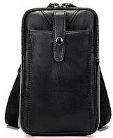 Компактная сумки из натуральной кожи Vintage 14811 Черная NX, код: 1317272