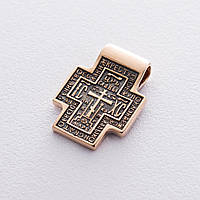 Золотой православный крест с чернением п02675 Оникс UP, код: 6735826