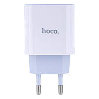 Сетевое зарядное устройство Hoco C76A Plus PD 20W Type C to Lightning Белый UL, код: 6685792