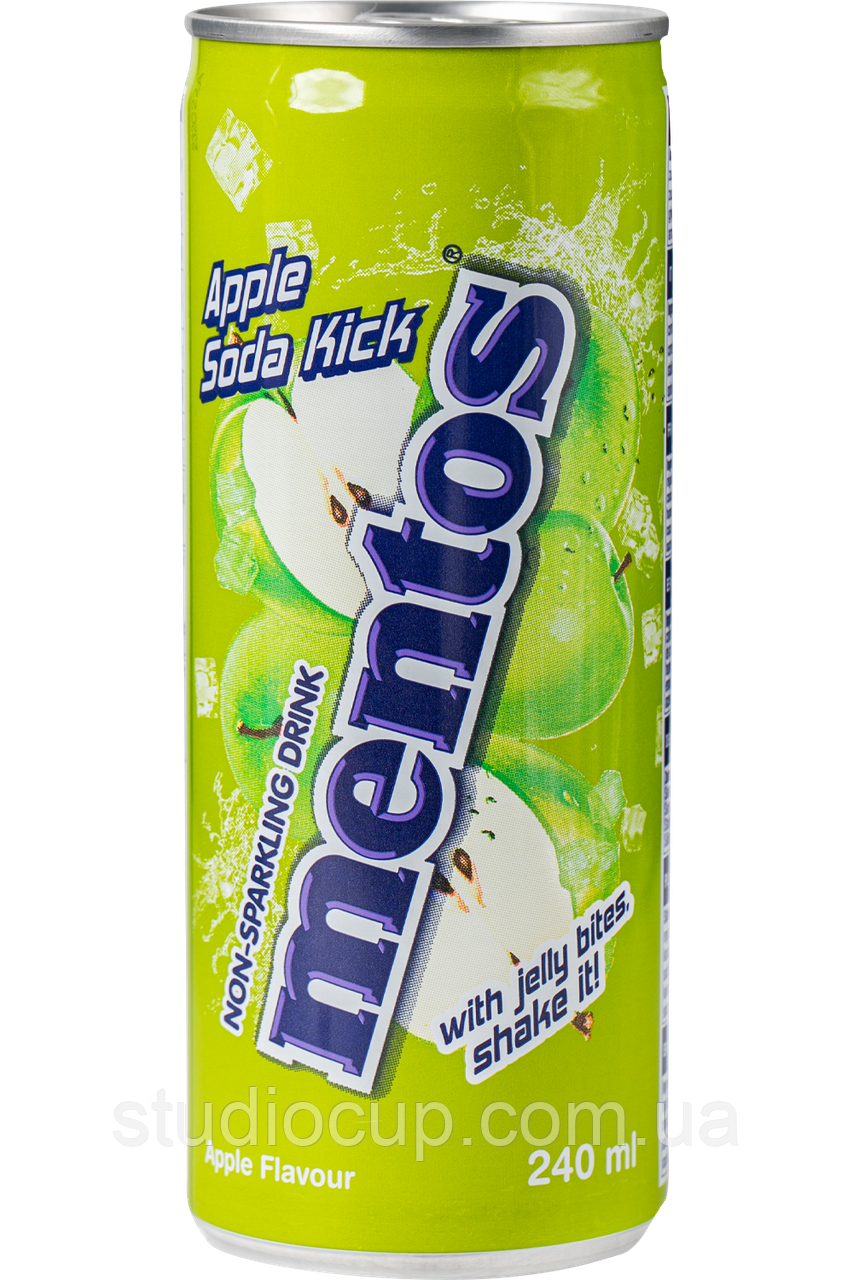 Напій MENTOS Apple Soda Kick With Coconut Jelly 240 мл