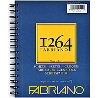 Альбом на спирали для рисунка и эскизов 1264 А5 90г/м2 60л слоновая кость Fabriano