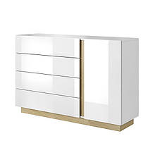 Комод в спальню з ЛДСП 1D4S/138 Arco (Marco) Perfect Home Білий глянець/Дуб грандсон