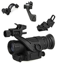 Тактичний монокуляр нічного бачення Night Vision PVS-14 + адаптер на шолом L4G24 + J-arm Mount + Ріг дугою
