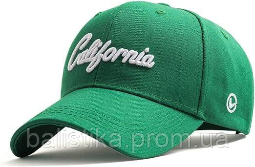 Трендова літня кепка California зелена жіноча,молодіжна бейсболка чоловіча на літо