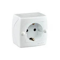 Розетка 1-а з заземленням, Mono Electric, OCTANS IP 20 (білий)