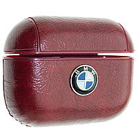 Кожаный чехол Aare BMW для наушников AirPods Pro Бордовый (00007757) NB, код: 1580369
