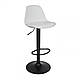 Стілець барний високий СДМ-Груп Тау Н, подушка шкірозамінник, колір білий з чорною ніжкою, фото 3