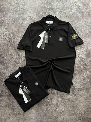 Літня чоловіча футболка Stone Island Black футболка чорна стон айленд Туреччина принт на грудях і плечі компас, фото 3