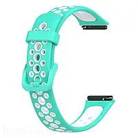 Ремешок BeCover Vents Style для Huawei Band 7/Honor Band 7 Turquoise-White (709444)