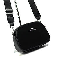 Маленькая замшевая сумочка кросс-боди через плечо черного цвета, Женская мини сумка клатч из натуральной замши