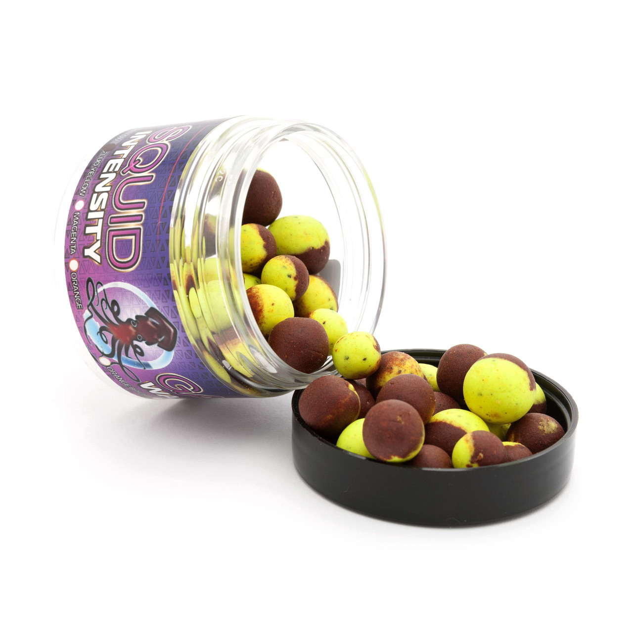Бойли вафтерс Trinity Baits Squid Game Intensity 10-12-14 mm 45г флюро, фото 1