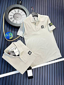 Літня чоловіча футболка Stone Island Grey футболка сіра стон айленд Туреччина принт на грудях і плечі компас