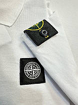 Літня чоловіча футболка Stone Island White футболка біла стон айленд Туреччина принт на грудях і плечі компас, фото 5