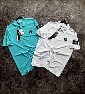 Літня чоловіча футболка Stone Island blue футболка блакитна стон айленд Туреччина принт на грудях і плечі компас, фото 4
