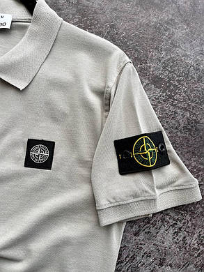 Літня чоловіча футболка Stone Island Grey футболка сіра стон айленд Туреччина принт на грудях і плечі компас, фото 4