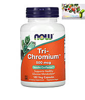 Хром, Пиколина хрома 500 мг, NOW Foods, Tri-Chromium, 500 мкг, 180 капсул
