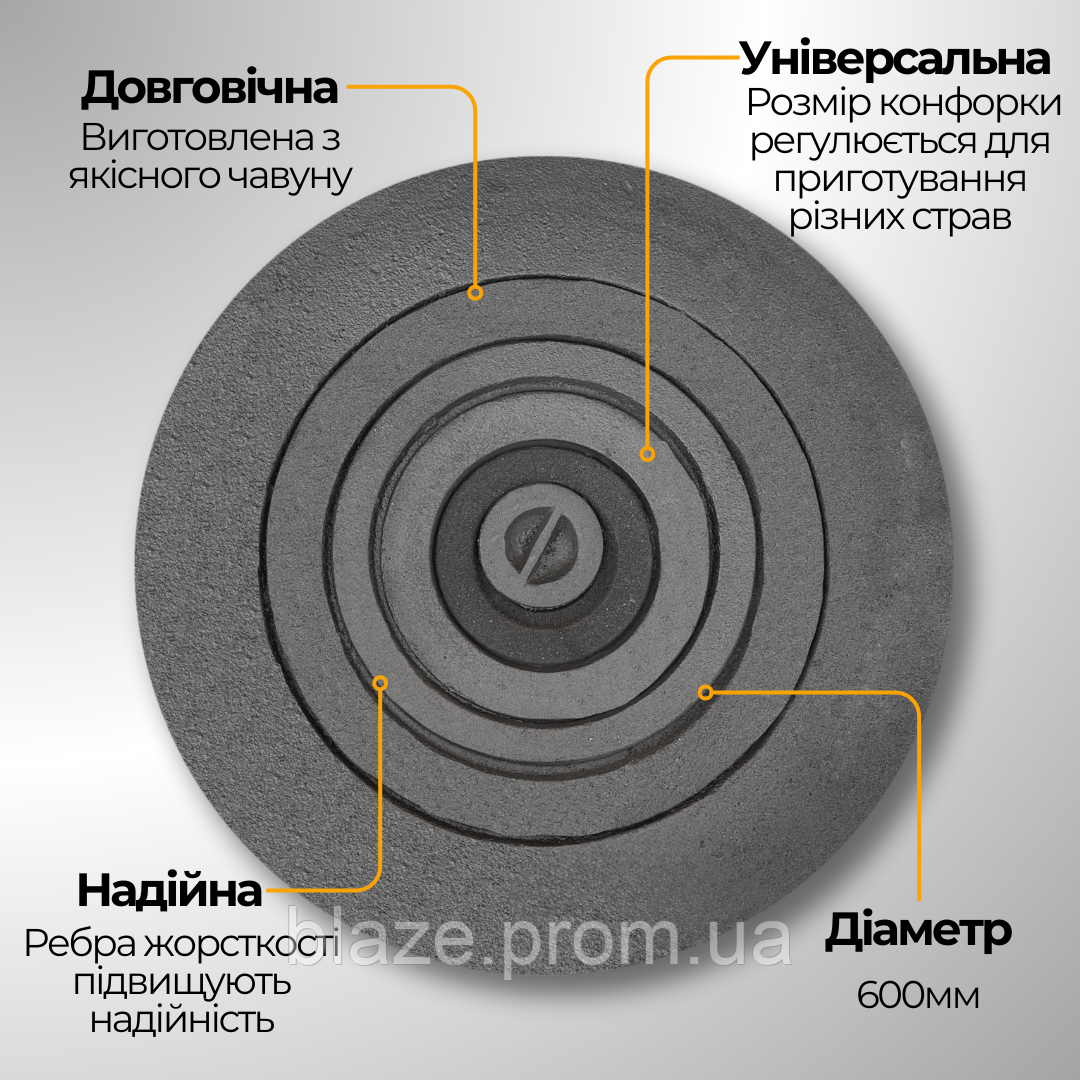 Плиты чугунные Булат Чугунная плита под казан 600 мм Каминное и печное литье 25 кг Плита для грубы - фото 10 - id-p2176578634