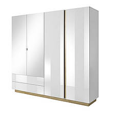 Шафа (шкаф) в спальню з ЛДСП 4D2S/220 Arco (Marco) Perfect Home Білий глянець/Дуб грандсон