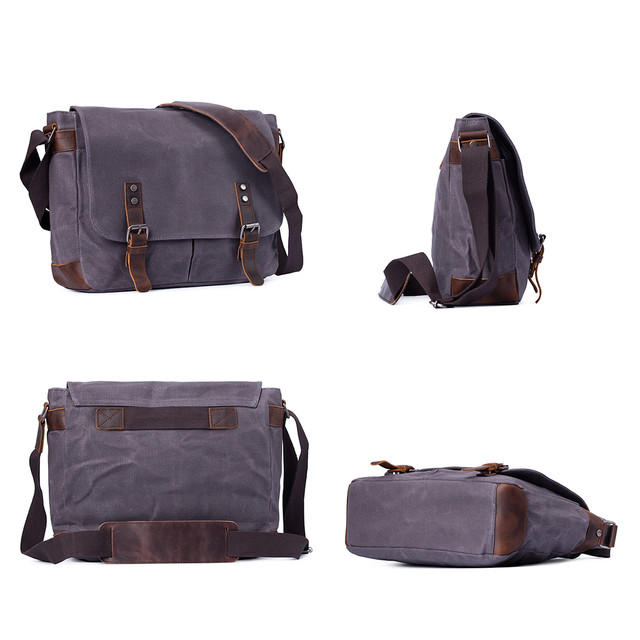 Чоловіча сумка месенджер через плече MCN сірого кольору