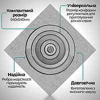 Плити чавунні Булат Чавунна плита під казан <unk> 600 мм Каминне та печене лиття 25 кг Плита для грубої