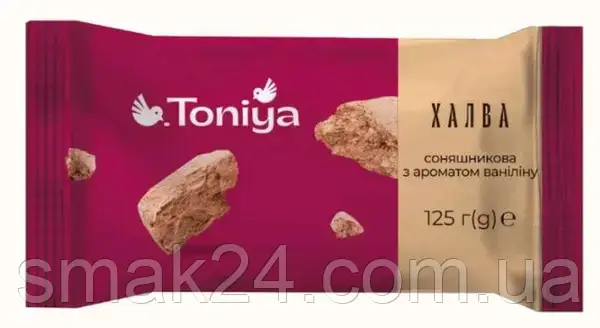 Халва соняшникова зі смаком ваніліну ТМ Toniya 125г Україна