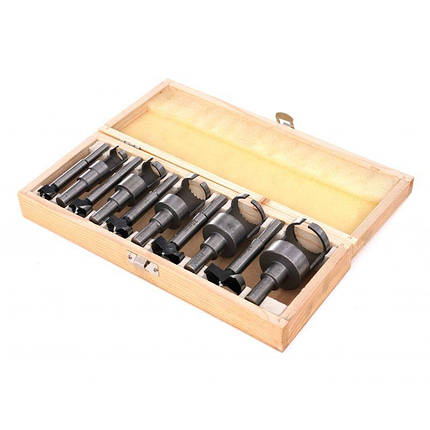 Набір фрез для закладення сучків (пробочники) + свердла Форстнера 10 ел Kraft&Dele KD979, фото 1