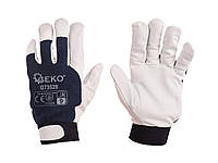 Монтажные перчатки из козьей кожи на липучке размер 9 (12/120) Geko G73528