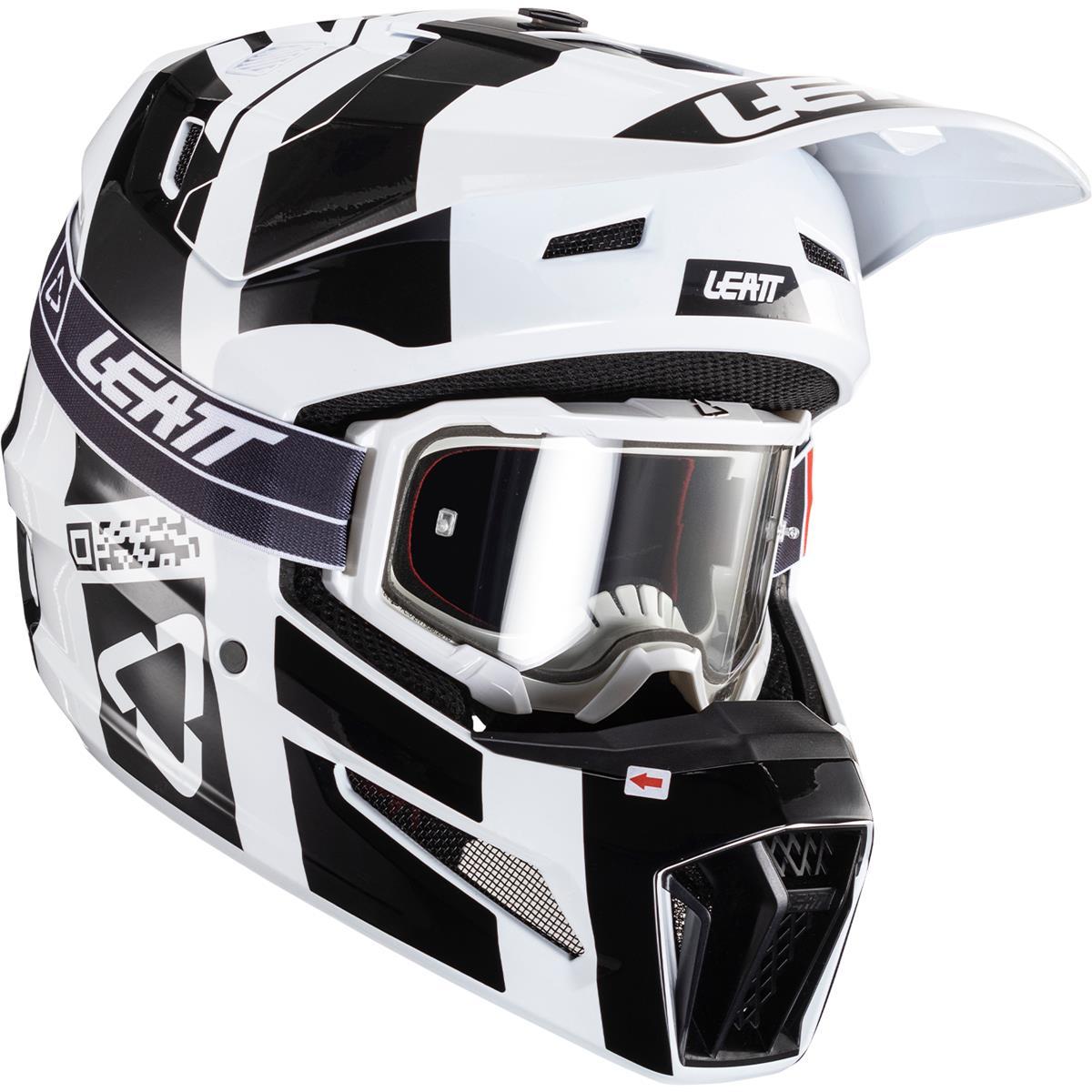 МОТОШОЛОМ ЕНДУРО LEATT MOTO 3.5 V24 - BLACK/WHITE (+ОКУЛЯРИ VELOCITY 4.5)