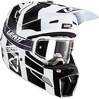 МОТОШЛЕМ ЭНДУРО LEATT MOTO 3.5 V24 - BLACK/WHITE (+ОЧКИ VELOCITY 4.5)