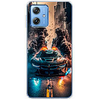 Чехол Силиконовый с Картинкой на Motorola G54 Power (Машина BMW i8)