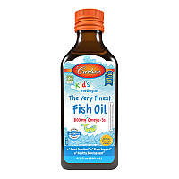 Жидкая омега 3 для детей Carlson Labs Kid's The Very Finest Fish Oil 800 mg (200 мл, апельсин)