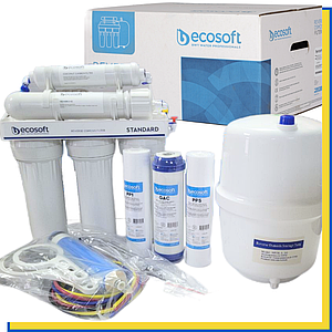 Фільтр зворотного осмосу 5 ступенів Ecosoft Standard MO550ECOEXP тимчасова партія, виробництво літо 2022