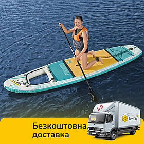 Дошка для SUP серфінгу (340-89-15см, дошка, весло, ручний насос, сумка) SUP-борд Bestway 65363 Блакитний