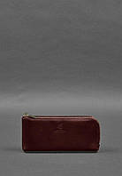 Кожаное портмоне-купюрник на молнии 14.0 бордовый BlankNote UL, код: 8132970