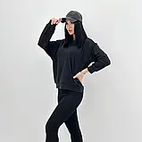 Жіночий однотонний світшот весняно-осінній із двотінки у великих розмірах, фото 3