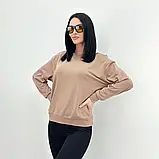 Жіночий однотонний світшот весняно-осінній із двотінки у великих розмірах, фото 4