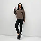 Жіночий однотонний світшот весняно-осінній із двотінки у великих розмірах, фото 9