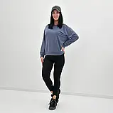 Жіночий однотонний світшот весняно-осінній із двотінки у великих розмірах, фото 6