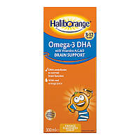 Жидкая омега 3 для детей Haliborange Omega-3 DHA with Vitamin A, C & D (300 мл, апельсин)