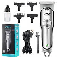Машинка для стрижки волос аккумуляторная VGR V-071 триммер для бороды и усов, окантовочная машинка NST