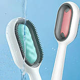 Силіконова щітка для вичісування домашніх тварин Гребінець для сухого та вологого грумінгу котів та собак, фото 3