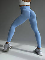 Лосины для фитнеса женские голубые Леггинсы для тренировок для спортзала