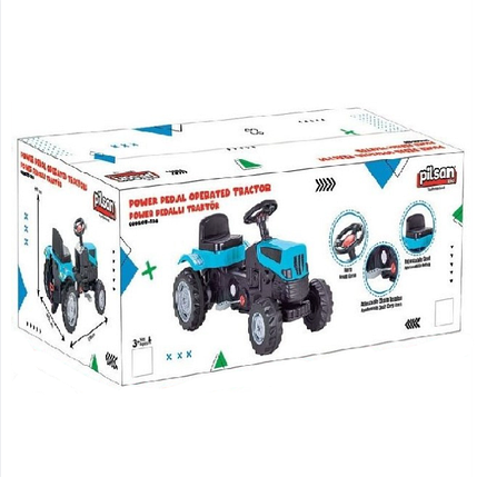 Педальна машинка Трактор Pilsan 07-324 Синій | Веломобіль, фото 2