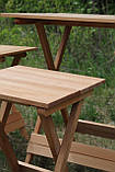 Розкладний дерев'яний столик для пікніка з 4 стільцями Квадратний, фото 3