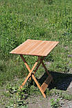 Розкладний дерев'яний столик для пікніка з 4 стільцями Квадратний, фото 8