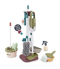 Дитячий набір для прибирання 667-58, пилосос на батарейках, відро, совочок, ганчірка,щітка, швабра,пульверизатор. +3