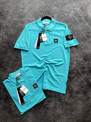 Літня чоловіча футболка Stone Island blue футболка блакитна стон айленд Туреччина принт на грудях і плечі компас, фото 3